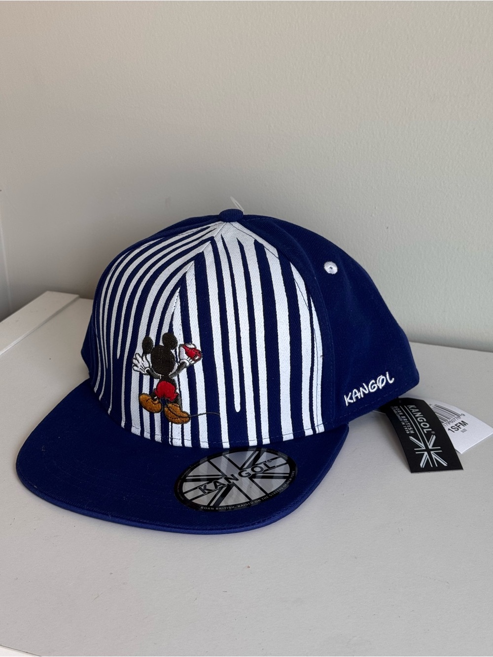 Kangol x Disney Ink Links Mickey Mouse Embroidered Snapback Baseball Cap NWT